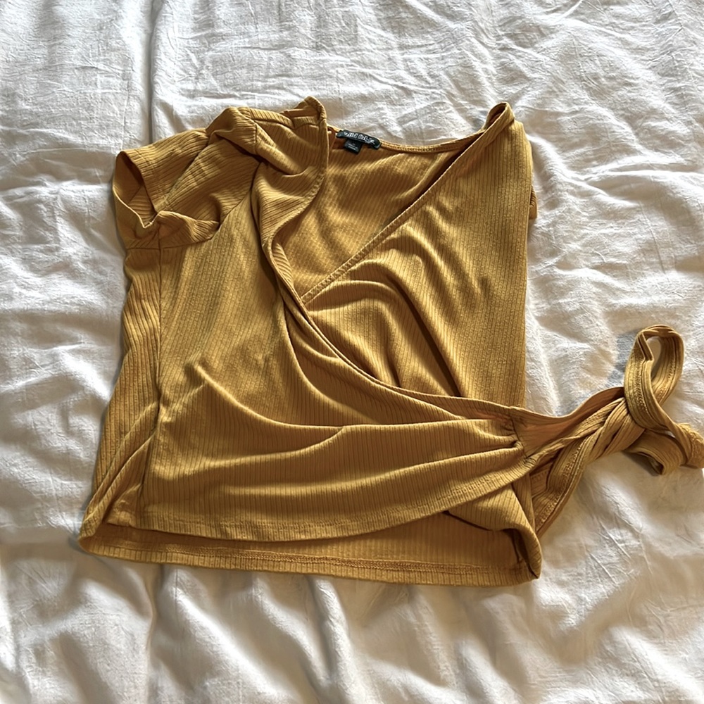 Yellow wrap top